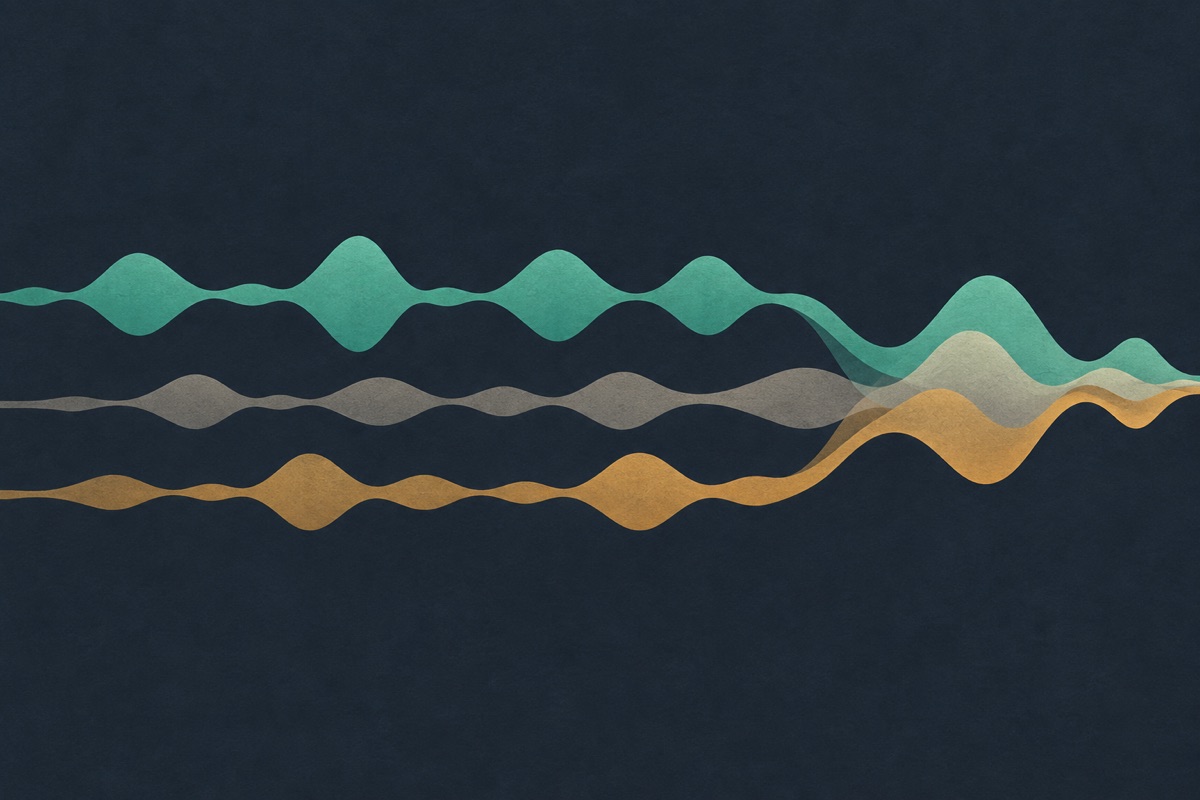 AI-generated illustration: A distinct voice layer combined with quieter background sound layers